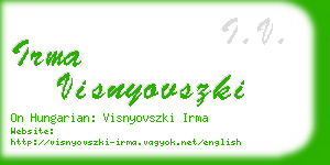 irma visnyovszki business card